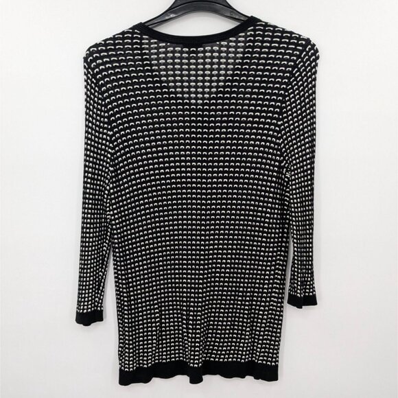 Talbots Open Knit Cardigan Women Size X Button Down Geometric Academia Capsule - Picture 2 of 7